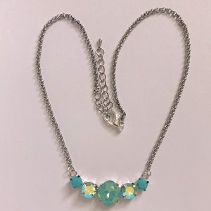 Green Opal + Chrysolite Turquoise Boho Mixed Crystal Necklace